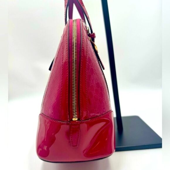 Auth Gucci Bright Bouganville Microguccisima Patent Leather Small Nice Dome Bag - Picture 2 of 16